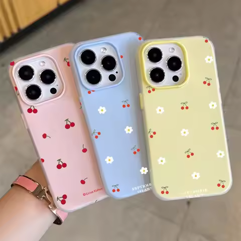 Cute Cherry Daisy Flower 2 In1 Case For Motorola Edge 50 Fusion NEO 60 Pro G84 G54 G64 G73 G24 G23 G