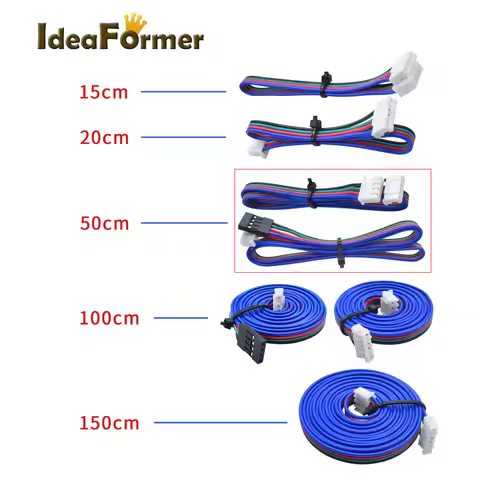 3D Printer Parts Stepper Motor Cable 15cm/20cm/50cm/100cm/150cm HX2.54 4pin To 6pin Terminal For Ste