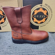 GUZZI 302 Safety Shoes Goodyear Welt highcut Sirim Dosh Premium Leather Brown Maroon Khaki
