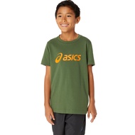 ASICS :  ASICS LOGO TEE KIDS TRAINING เสื้อ เด็ก เสื้อ เสื้อคอกลม ของแท้  SERPENTINE GREEN/BRIGHT ORANGE