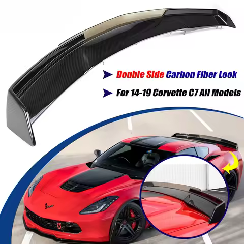 Z06 Stage 3 Rear Trunk Lip Wing Spoiler For 14-19 Corvette C7 Carbon Fiber Look Lid High Car Tailgat