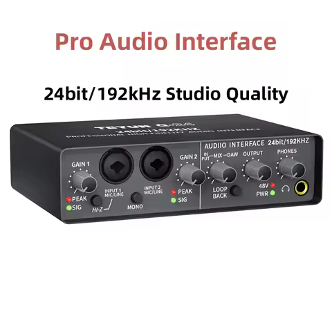 TEYUN Q-24 Audio Interface Sound Card With Monitoring Electric Guitar Live Recording Professional So