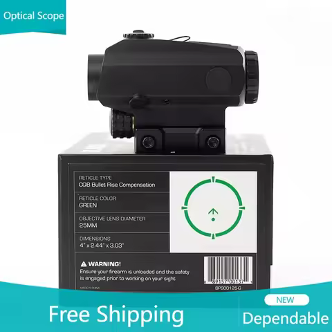 Tactical Blade Prism Scope 1X25 Bullet Rise Compensating Reticle Compensates for Optic Height Over B