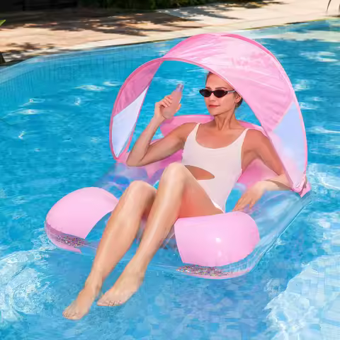 1PC Clear Inflatable Mesh Pool Float Pool Chair Float Float for Adults Swimming Pool, Tanning Pool L