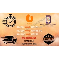 *Limited Stock* 3% Discount Umobile Direct Topup/Pay Bill