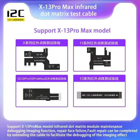 I2C Infrared Dot Matrix Test Cable For iPhone Face ID Fix iPhone X XS XR 11 12 13 Pro Max Dot Matrix