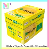IK Yellow A4 Copier Paper 70gsm 500's (5reams / 1 Carton Box ) / 70gsm A4 Paper / Kertas A4