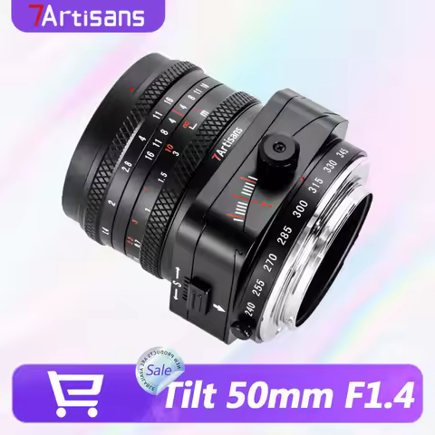 7artisans Tilt 50mm F1.4 Manual Focus Large Aperture Camera Lens for Humanities Photography with Son