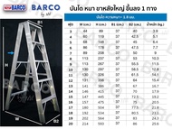 BARCO บันไดอลูมิเนียม รุ่นหนาขาใหญ่ (ขึ้น-ลงทางเดียว)  7 ขั้น/ฟุต) สูง 2.08 ม.หนา 1.8มม.รับน้ำหนักได