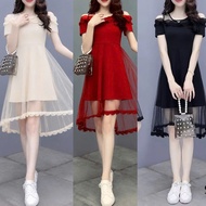 (NEW BEAUTIFUL PRODUCT) UMI WOMEN'S STUFFED DRESS WITH BEAUTIFUL AND FEMININE Mesh OUTSTANDING FASHI