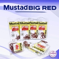 Mustad Big Red Fishing Hooks | Sharp and Strong Hooks | Size 6