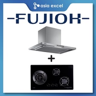 FUJIOH FR-CL1890R 90CM CHIMNEY HOOD + FUJIOH FH-GS5035 SVGL 3 BURNER GLASS GAS HOB