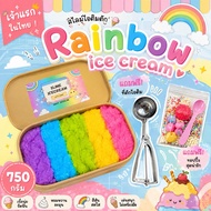 slime rainbow Ice Cream Slime With Scoop And Topping fluffy slime