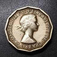 UK Queen Elizabeth II 3 Pence 1953