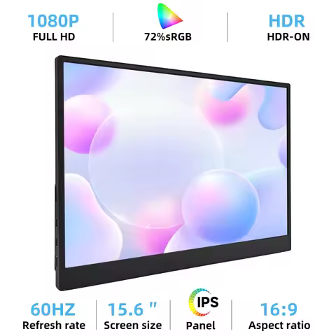ZSUS 15.6-Inch 1920*1080 Portable Monitor 1080P For Laptop XBox PS4/ 5 Switch Cell Phone PC Extensio