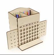 Kalender Abadi•kalender sepanjang masa•tempat pensil•kalender meja kantor•Grafir and cutting•Custom