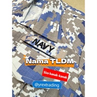 Nama Sulam NAVY / TLDM untuk Kanak-Kanak (Sepasang/2 Keping)