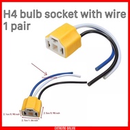 H4 Ceramic Bulb Socket Plug Adapter Connector Wiring 1 PAIR