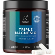 Triple Magnesium: Magnesium Glycinate+Magnesium Gluconate+Magnesium Citrate |   150 Capsules, Can Ta