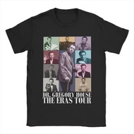 T-Shirt Lelaki Dr Gregory House MD The Eras Tour Pakaian Kapas Tulen Baju Lengan Pendek Lucu Crewnec