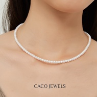 CACO 4A Premium Grade Freshwater Pearl Choker Necklace on 925 Silver "Capella" (1 Piece)