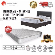 Divan Bed +9 Inches Euro Top Spring Mattress / Bedframe