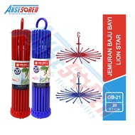 Maxi Folding Hanger Lion Star GB-21 [20 Stick] / Tempat Jemuran Lipat Pakaian Anak Bayi / Jemuran Ba