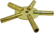 Brass Blessing Clock Winding Key (Large Clock Key for Winding Clocks 5 Prong Even Numbers (5187))