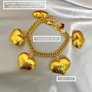 EMAS BANGKOK GELANG TANGAN LIPAN JUNTAI LOVE PADU