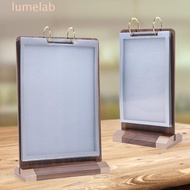 LUMELAB​ Menu Card Holder, Wooden Holder Multi page Ads Display Stand, A4/A5/A6 Loose leaf Aon-slip 