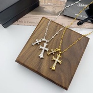 Chrome Hearts 克羅心帶鑽雙十字架情侶項鍊