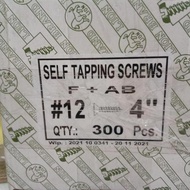 Fab white screw 12 x 4" flat
