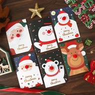 2024Christmas Hot Stamping Greeting Card Cartoon Santa Claus Elk Snowman Christmas Gift Box Card  Wishes Cards Festival Cards
