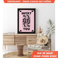 Retro Trendy Aesthetic Wall Art,Lucky You Poster, Card Art,Queen Card Wall, Funny Art