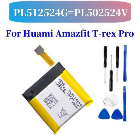 Watch Battery for Huami Amazfit T-Rex Pro, Res Sport 2, Verge Lite Global, Stratos II 2, A1609, Amaz
