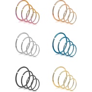 REVOLIA 24Pcs 18-22G 316L Cincin Hidung Keluli Tahan Karat Gelang Rawan Telinga Septum Tindik 6-12mm