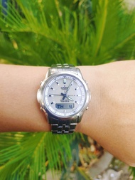 Đồng hồ casio wave capter LCW-100T Nhật bản 6 kim 2 máy pin năng lượng mặt trời kim cọc số phản quan