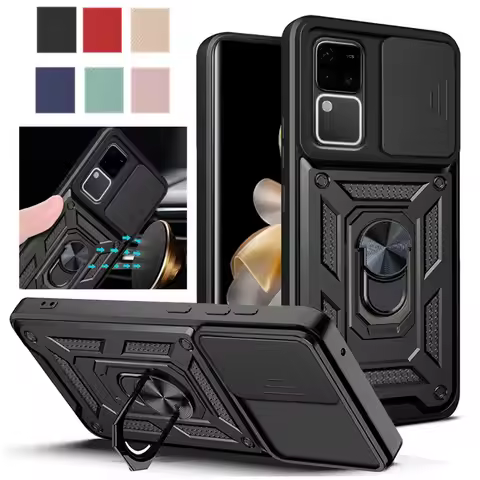 Armor Case For VIVO V30 Pro V30 Lite V29 V29e V27 V27e V25 V25e Cover Lens Protection With Ring Magn