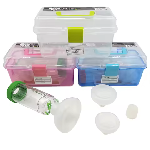 New Pet Feline Cat Dog Aerosol Storage Tank Tank Spacer Assist Inhalation Pump Nebulizer Manual Plas