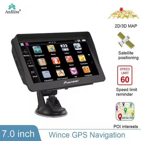 7 inch TFT LCD HD 800*480 truck bluetooth AVIN DDR3 256M 8GB windows CE 6.0 car vehicle GPS Navigati