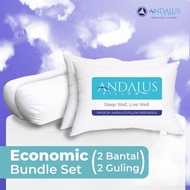 Andalus Economic Silicon Grade A Hotel Pillow and Bolster Set