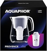 AQUAPHOR Provence, White, Includes 1 A5 mg Cartridge, Premium Filter in Glass Optics Against Lime, C