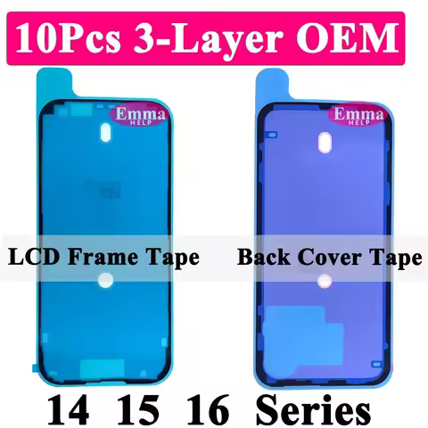 10pcs Waterproof Seal Sticker Back Cover Side For iPhone 16 Plus 15 Pro Max 14 16E Front LCD Display