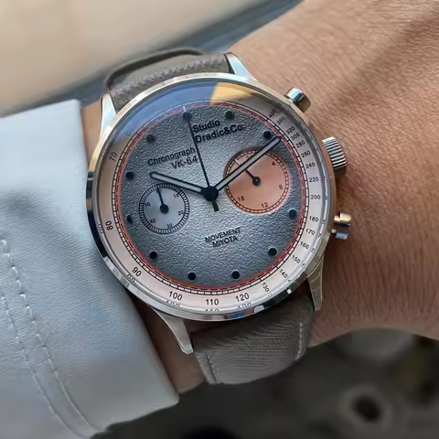 Gull Tron Men Chronograph Watch Pilot 39MM Quartz Wristwatch VK64 Sapphire Mirror Sapphire Mirror