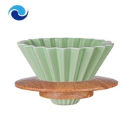 Coffee Filter Ceramic Pour over Coffee Dripper Set for V60 Dripper Removable Dripper with Stand Coffee Funnel Green