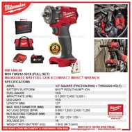 MILWAUKEE M18 FIW212 (FULL SET) M18 FUEL GEN II 1/2'' Compact Impact Wrench FIW