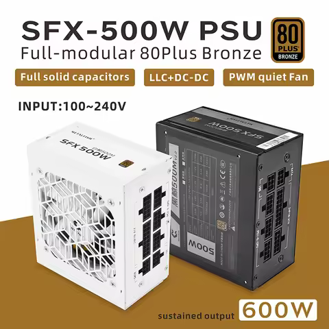 METALFISH SFX 80Plus Bronze 500W Full-MODULAR White Power Supply For Gaming Computer Case With White