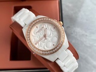 COACH 陶瓷錶帶 C字母錶盤 石英手錶 女錶 腕錶 美國代購