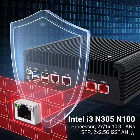 Intel i3 N305 N100 Cyber Security Firewall for Home & Business, 2x/1x 10G LANs SFP+ 2x2.5G i226-V Ne