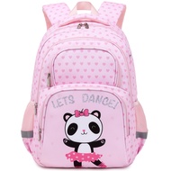 Cute Panda School Backpack For Girls Elementary Kindergarten Kids School Bag (Panda Pink A)